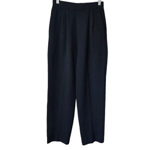 ST. JOHN Basics Santana Black Knit Pull-on Pleated Front Pants 6